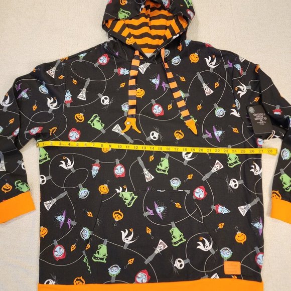 Loungefly Disney NBC Christmas Tree String Ornaments Unisex Hoodie Size XL NEW - Picture 12 of 14